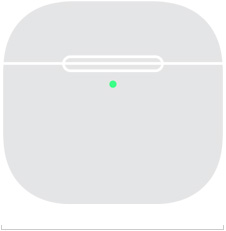 AirPods 4 充電盒正面的插圖,展示寬度為 50.1 公釐。
